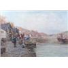 Image 1 : Henry John Yeend King (1855-1924)Oil on canvas,Fishing village with boy on the quayside,Signed,25...