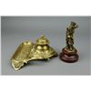 Image 2 : Chinese Metal Gilt Figure & Ink Box