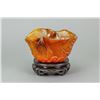 Image 3 : Chinese Lotus Carved Horn Cup
