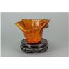 Image 8 : Chinese Lotus Carved Horn Cup