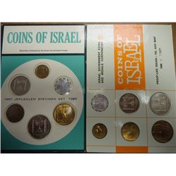 2 ISRAEL COIN SETS 1966 (PF LIKE) & 1967 SPECIMEN ORIGINAL MINT PACKAGING