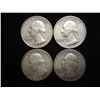 Image 1 : 4 ASSORTED WASHINGTON SILVER QUARTERS