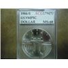 Image 1 : 1984-S OLYMPIC SILVER DOLLAR ACG MS68
