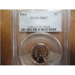 1964 JEFFERSON NICKEL PCGS PR67