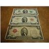 Image 1 : LOT OF 3-$2 BILLS SEE DESCRIPTION 1928-D RED SEAL US NOTE, 1953-A RED SEAL US  NOTE AND 1976 GREEN S