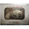 Image 1 : 1 TROY OZ .999 FINE SILVER INGOT BUFFALO 1976 BICENTENNIAL