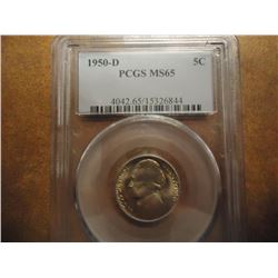 1950-D JEFFERSON NICKEL KEY DATE PCGS MS65