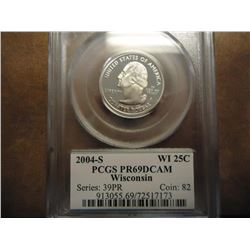 2004-S WISCONSIN QUARTER PCGS PR69 DCAM