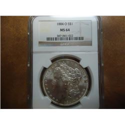 1884-O MORGAN SILVER DOLLAR NGC MS64