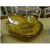 Image 1 : Brown to Golds Free Form Art Glass Bowl