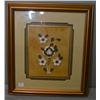 Image 1 : A framed floral motif moose tufting, overall dimensions 18" X 16"