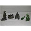Image 1 : Three artist signed bronze miniatures including a 3 1/2" high otter, playful bears and an Indian Bra