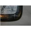Image 2 : A 5 1/2" high soapstone carving of a man plus two artist signed hand engraved soapstone tiles