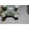 Image 2 : Three hand carved Inuit soapstone figures including a bear, buffalo and a 4" high penguin