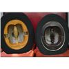 Image 2 : Double sided antique travel hat box containing two quality plush top hats, one made by Henry Heath L