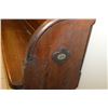 Image 2 : Antique 89" church pew with what appears to be original finish with original metal aisle tag