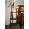 Image 1 : Victorian four shelf corner étagère with turned twisted support and inlaid satin wood on each shelf 