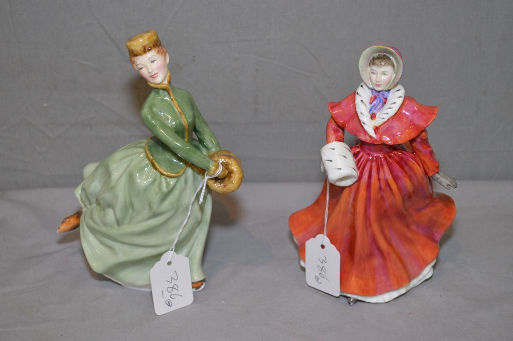 Two Royal Doulton figurines including "The Skater" HN3439 and "Grace
