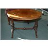 Image 1 : Antique oval matched grain walnut occasional table with carved supports