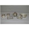Image 1 : Selection of British hallmarked sterling silver including cobalt lined lidded mustard pot, satin gla