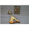 Image 1 : National safe motif piggy bank, cast Meerschaum pipe and a German doll size military helmet