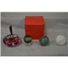 Image 2 : Selection of two gemstone spheres including White crystal, Adventurine plus a glass sphere and a gla