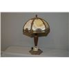 Image 1 : Vintage cast and slag glass table lamp