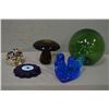 Image 1 : Selection of glass paperweight including hand blown floating orb, free formed design by Sandy Fritch
