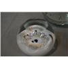 Image 2 : Selection of glass paperweights including clear bubble globe with pewter fairy, clear globe with pew