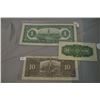 Image 2 : Dominion of Canada 1 dollar bill from 1917, 25 Cent Dominion of Canada Bill from 1923, 10 Dollar Ban
