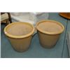 Image 1 : Pair of glazed pottery plant pots 20" in diameter and 16" in height