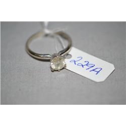 Lady's 14kt white gold and solitaire diamond ring set with one 1.10ct brilliant white diamond. Retai