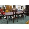 Image 2 : Solid mahogany Gibbard Canadian Legacy dining table with three skirted 16" insert leaves, six dining