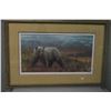 Image 1 : Framed limited edition print of a grizzly on a mountain side, 11/500 pencil signed by artist Des McC