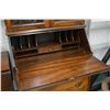 Image 2 : Semi-contemporary antique style walnut drop front secretaire with three serpentine drawers, fitted i