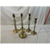 Image 2 : LOT 5 ASSORTED BRASS CANDLE STICKS