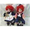 Image 1 : LOT 2 PORCELAIN RAGGEDY ANN & ANDY DOLLS