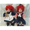 Image 2 : LOT 2 PORCELAIN RAGGEDY ANN & ANDY DOLLS
