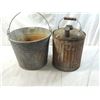 Image 2 : LOT 2 VINTAGE BUCKET & GAS CAN