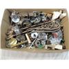 Image 1 : LARGE BOX LOT ASSORED HARDWARE, WHEELS, KNOBS,