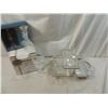 Image 2 : LOT 3 VINTAGE CRYSTAL RELISH TRAY, WINE GLASSES, B