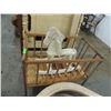 Image 2 : VINTAGE WOODEN BABY CRADDLE CRIB & ROCKING HORSE