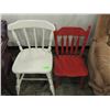 Image 1 : LOT 2 WOODEN PAINTED CHILDRENS CHAIRS
