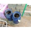 Image 1 : LOT 2 VINTAGE BLUE MILK CANS