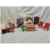 Image 1 : BOX LOT ASSORTED BEDROOM DOLLHOUSE FURNITURE