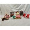 Image 2 : BOX LOT ASSORTED BEDROOM DOLLHOUSE FURNITURE