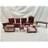 Image 1 : BOX LOT DARK WOOD DOLLHOUSE FURNITURE