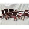 Image 1 : BOX LOT DARK WOOD DOLLHOUSE FURITURE