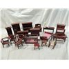 Image 2 : BOX LOT DARK WOOD DOLLHOUSE FURITURE