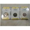 Image 1 : LOT 3 GRADED COLLECTOR COINS: 1990P 50C, 2003D 25C
